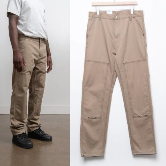 NEW Carhartt Double Front Pants Tanami Beige Size 34 x 32 Cotton‎ Contrast Pant - Picture 2 of 11